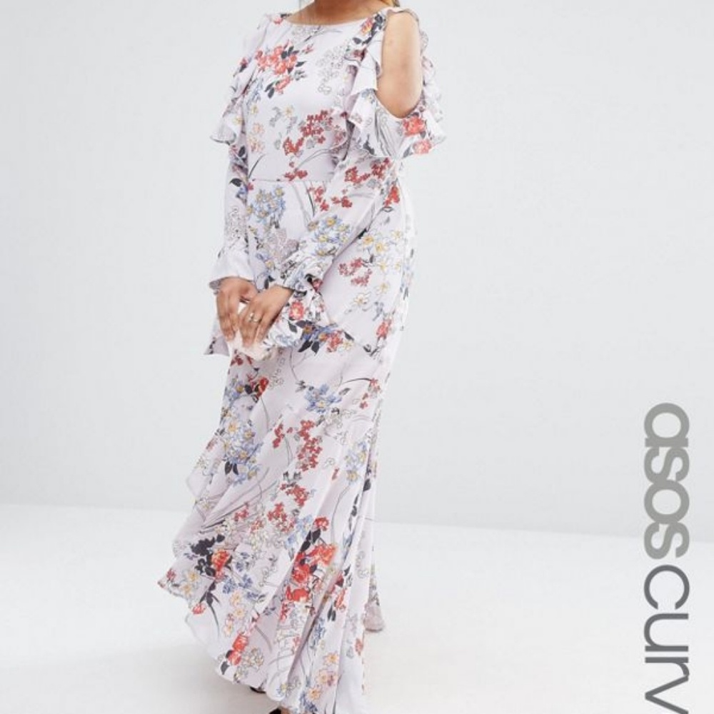Romantic Grey Printed Dress